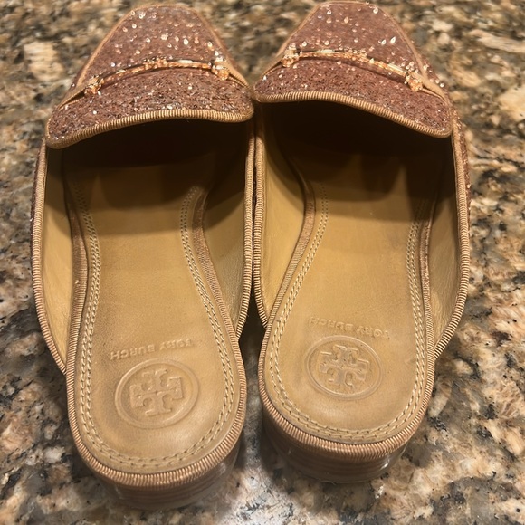 Tory Burch Amelia backless Glitter Mule Size 10M rose gold slide on shoe - Picture 6 of 13